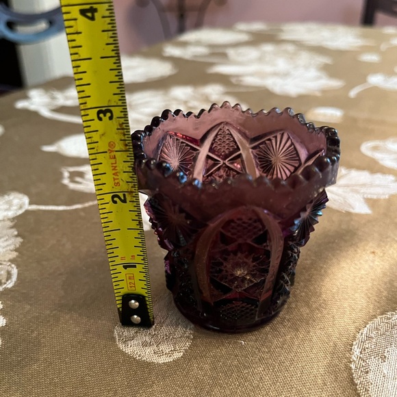L E Smith Dark Amethyst Vintage Toothpick Holder - Picture 3 of 3